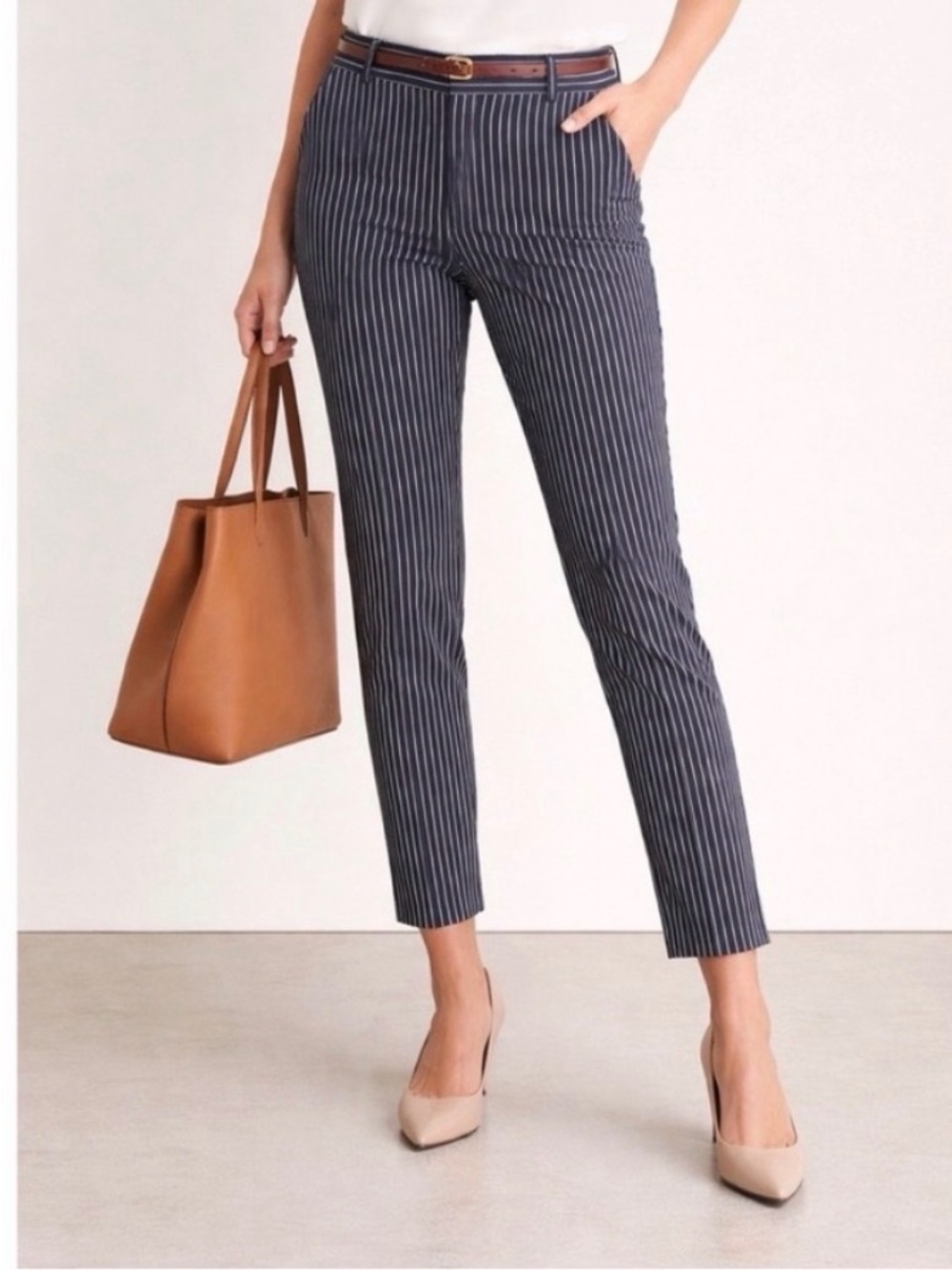 Banana Republic Sloan Navy Pinstripe Pants